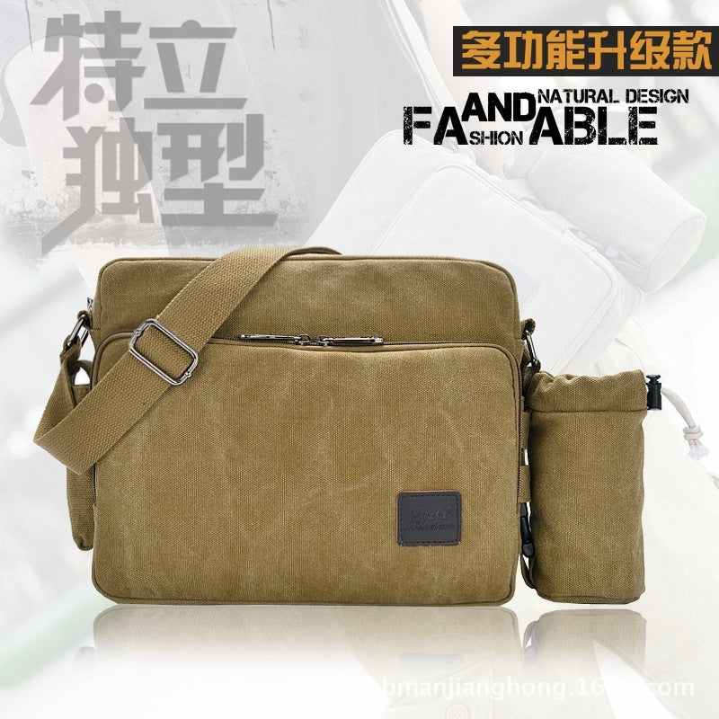 manjianghong new canvas bag bag bag retro trend of mens business metrosexual inclined shoulder bag foreign trade package