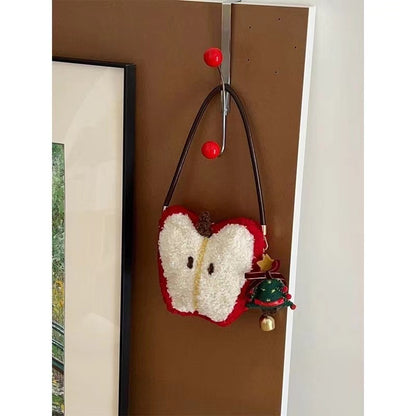 christmas plush crossbody shoulder bag
