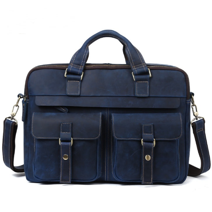 genuine mens bags retro mens business bags briefcase cowhide oblique bag 15 6 inch laptop bag