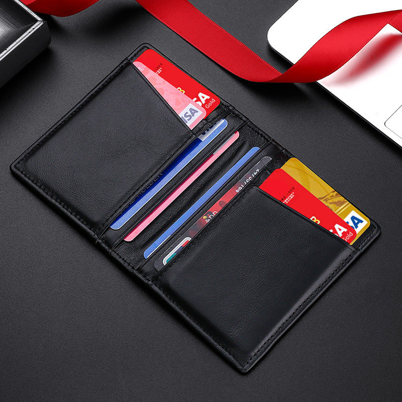 multi card slot rfid real cowhide bank card holder id holder