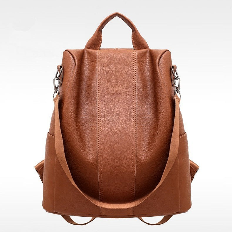 womens solid color large capacity backpack