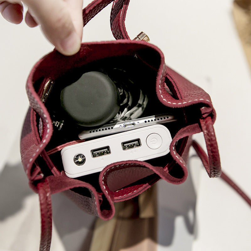 all match lychee pattern bucket bag