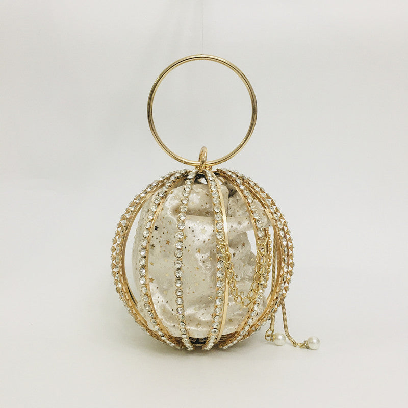 hollow diamond ball bag dinner bag bird cage bun mother bag handbag