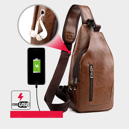 luxury brand messenger bag leather men chest bag vintage crossbody shoulder bag mens business sling bags male casual chest pack