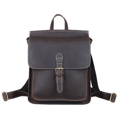 british college style leather backpack