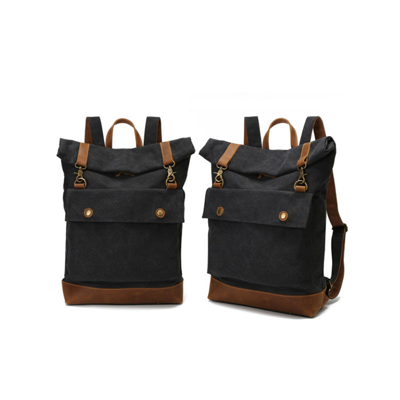 one shoulder roll top roll cover backpack