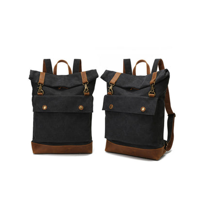 one shoulder roll top roll cover backpack