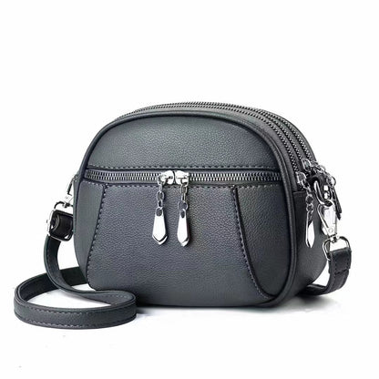 solid color small round bag fashion multi pocket large capacity shoulder crossbody bags for women handbags