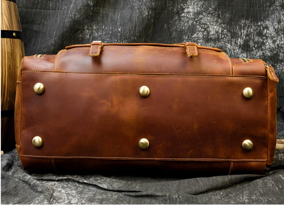 retro crazy horse leather mens travel bag