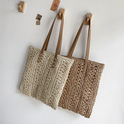 summer beach straw woven large capacity crossbody bag