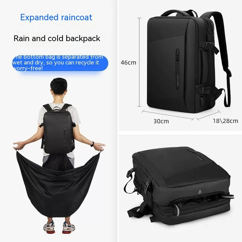 backpack mens backpack emergency raincoat large capacity business trip 17 inch laptop bag