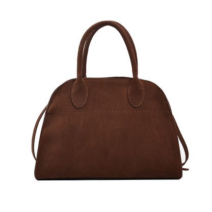 Retro-style High-capacity Suede-look Single-shoulder Tote Bag