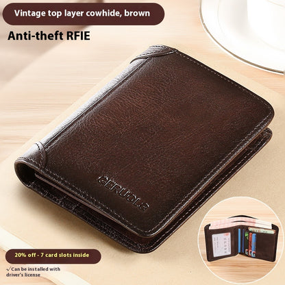 genuine leather anti theft swiping ultra thin cheng e wallet