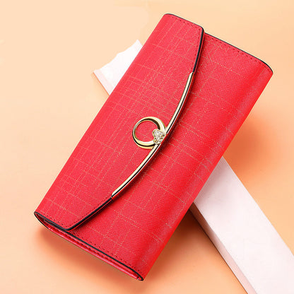 womens wallet leather tri fold wallet long wallet large capacity clutch