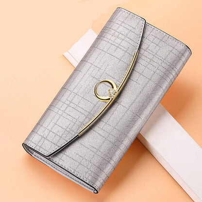womens wallet leather tri fold wallet long wallet large capacity clutch