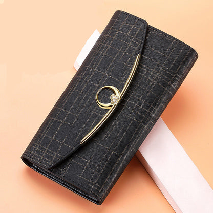 womens wallet leather tri fold wallet long wallet large capacity clutch