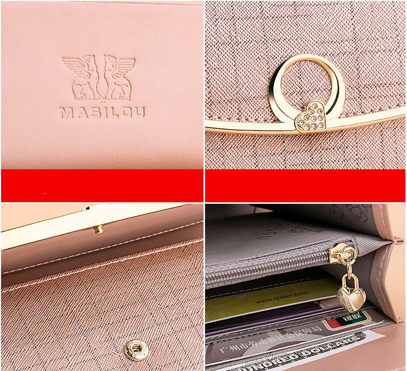 womens wallet leather tri fold wallet long wallet large capacity clutch