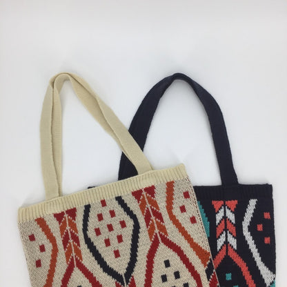 Large-capacity Woven Fabric Check Pattern Handbag