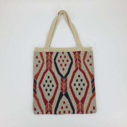 Large-capacity Woven Fabric Check Pattern Handbag