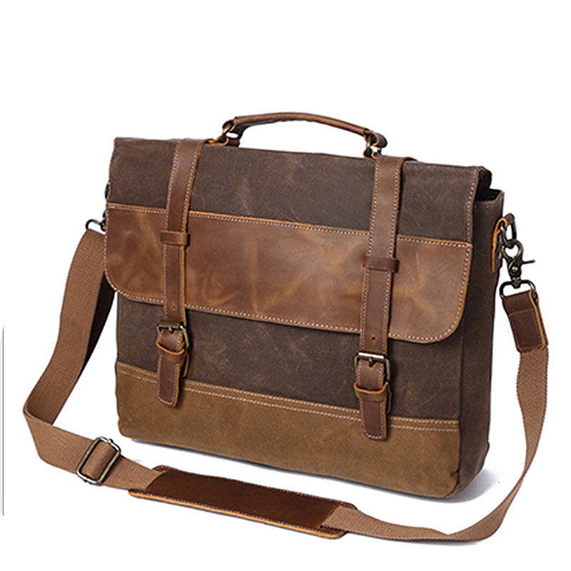 fashion mens canvas shoulder messenger bag briefcase