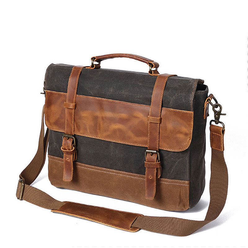 fashion mens canvas shoulder messenger bag briefcase