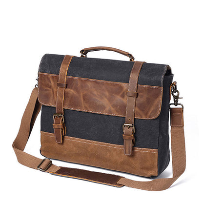 fashion mens canvas shoulder messenger bag briefcase