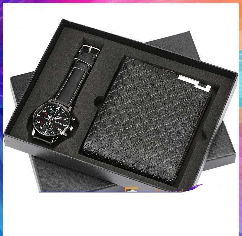 watch mens wallet fashion birthday gift mens quartz watch wallet