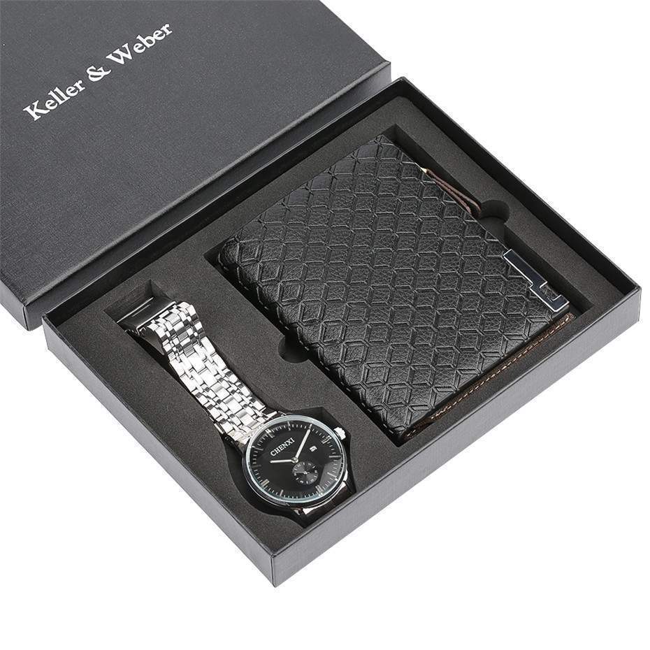 watch mens wallet fashion birthday gift mens quartz watch wallet