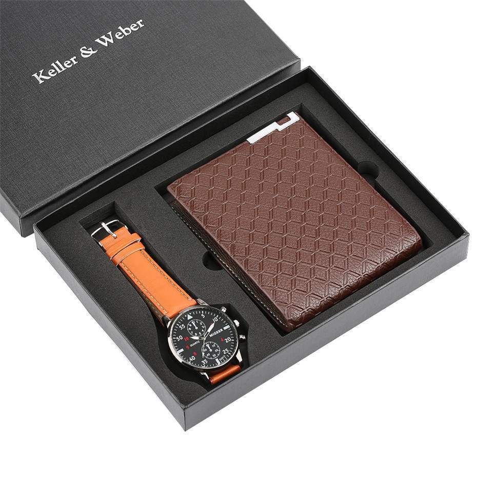 watch mens wallet fashion birthday gift mens quartz watch wallet