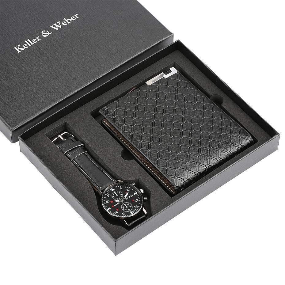 watch mens wallet fashion birthday gift mens quartz watch wallet