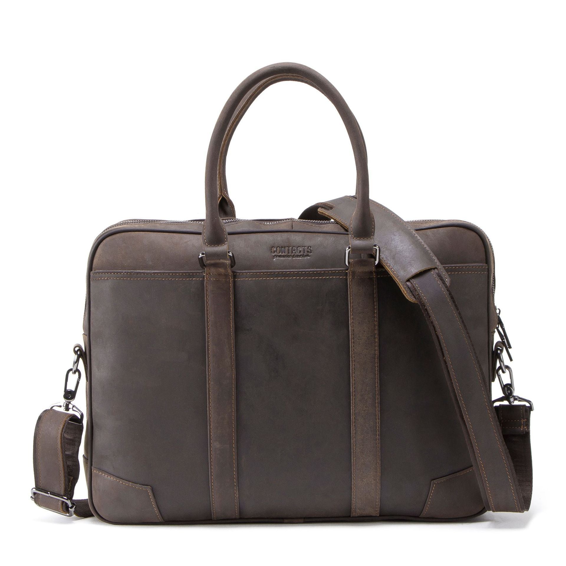 leather mens business briefcase multifunctional