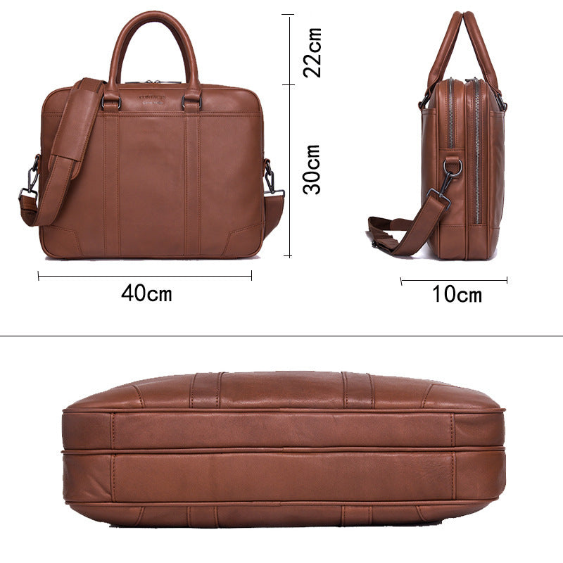 leather mens business briefcase multifunctional