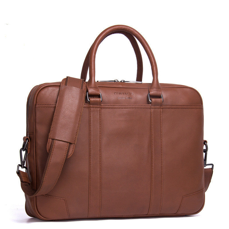 leather mens business briefcase multifunctional