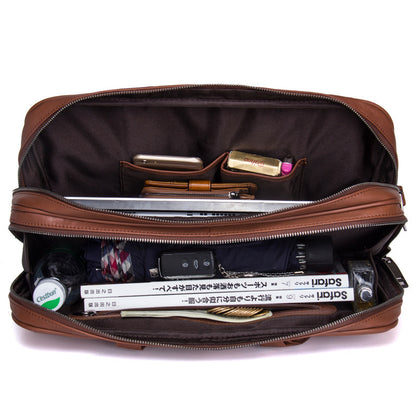 leather mens business briefcase multifunctional