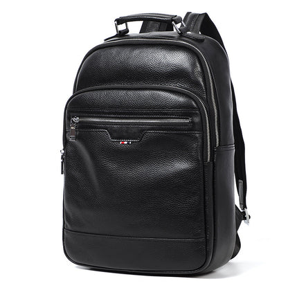 mens business casual top layer cowhide backpack