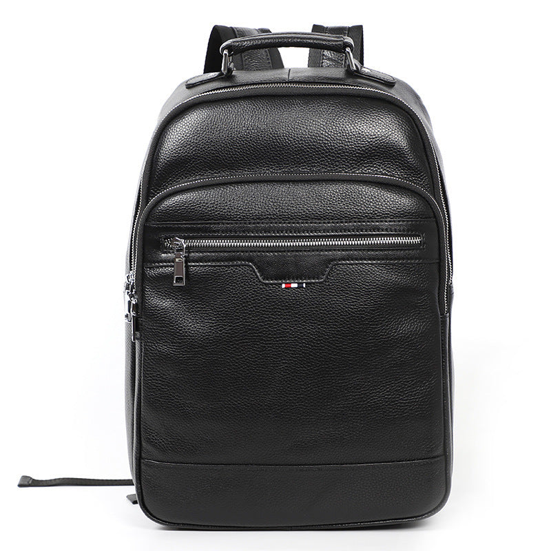 mens business casual top layer cowhide backpack