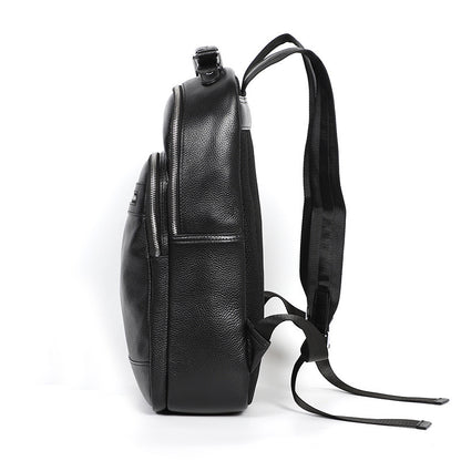 mens business casual top layer cowhide backpack