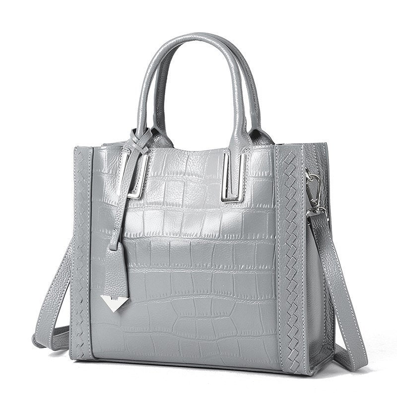 crocodile pattern woven handbag women leather handbags