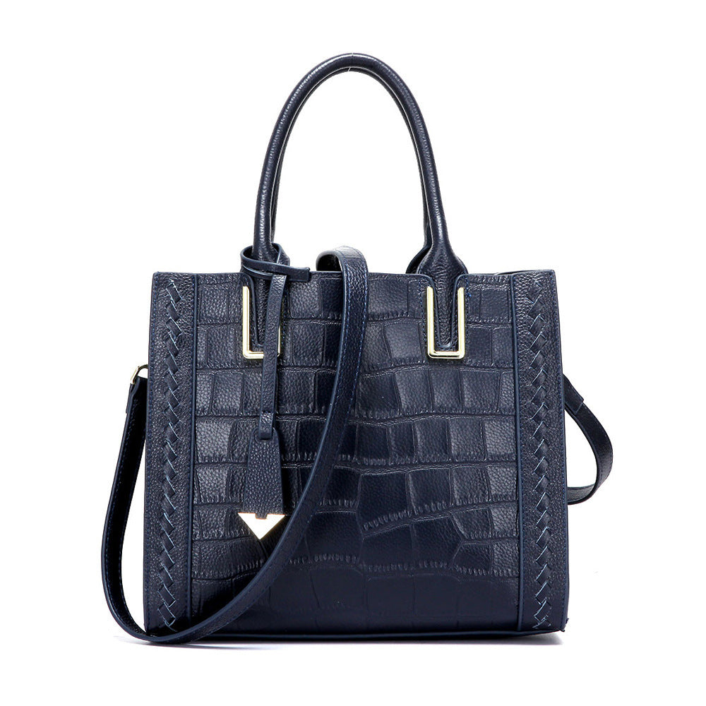 crocodile pattern woven handbag women leather handbags