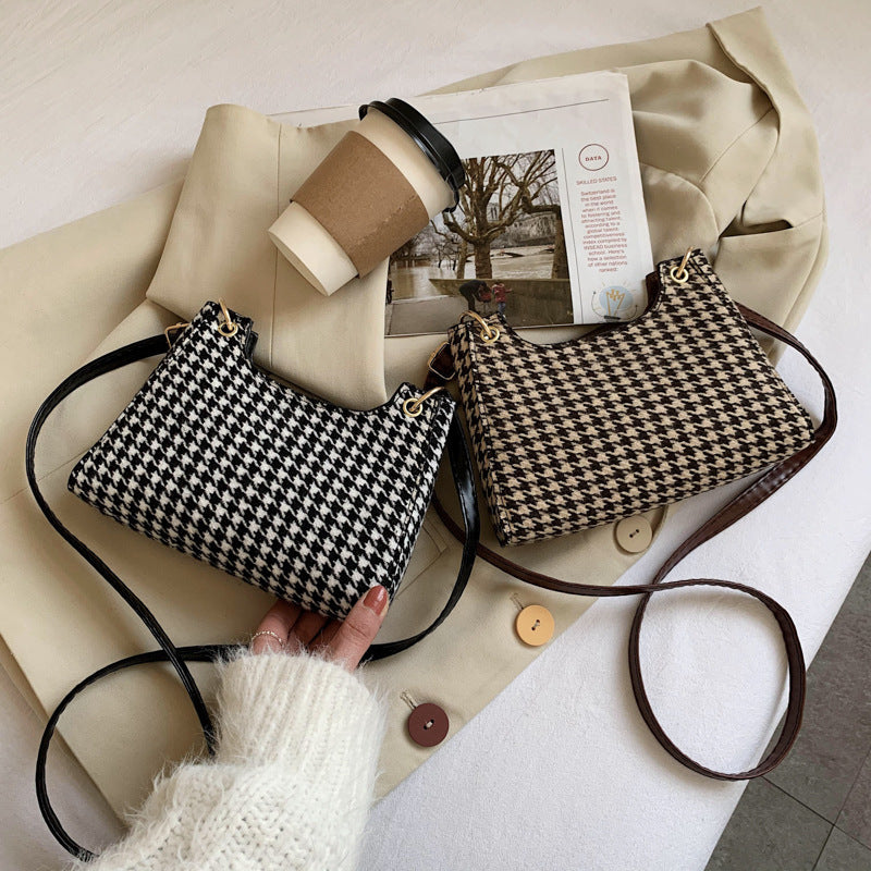 Fashionable Korean Women's Bag Popular Plaid Underarm Bag