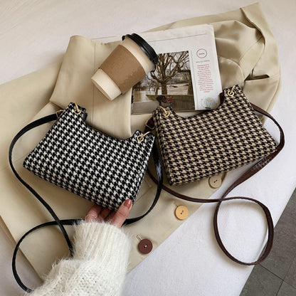 Fashionable Korean Women's Bag Popular Plaid Underarm Bag