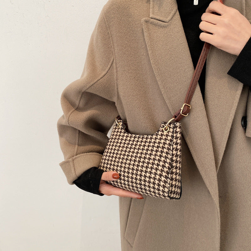 Fashionable Korean Women's Bag Popular Plaid Underarm Bag