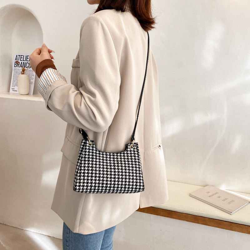 Fashionable Korean Women's Bag Popular Plaid Underarm Bag