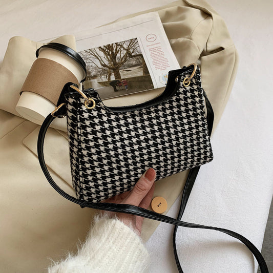 Fashionable Korean Women's Bag Popular Plaid Underarm Bag