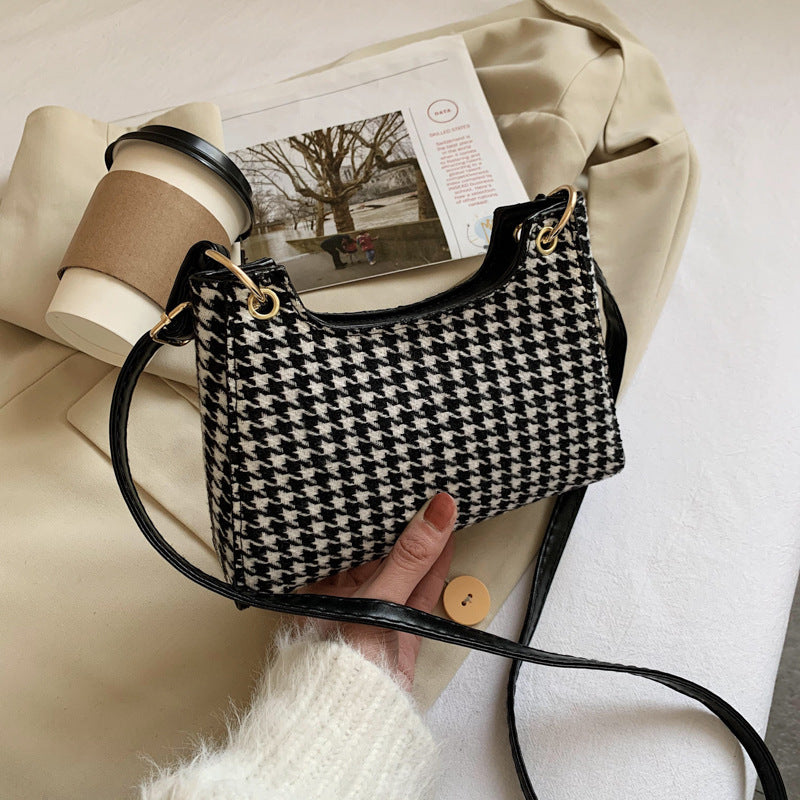 Fashionable Korean Women's Bag Popular Plaid Underarm Bag