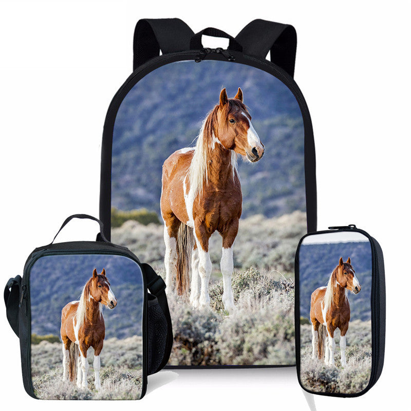 mustang personality student school bag lunch bag