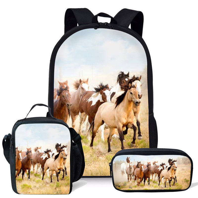 mustang personality student school bag lunch bag