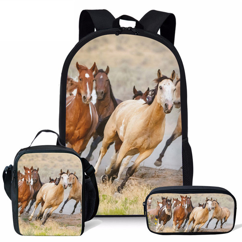 mustang personality student school bag lunch bag