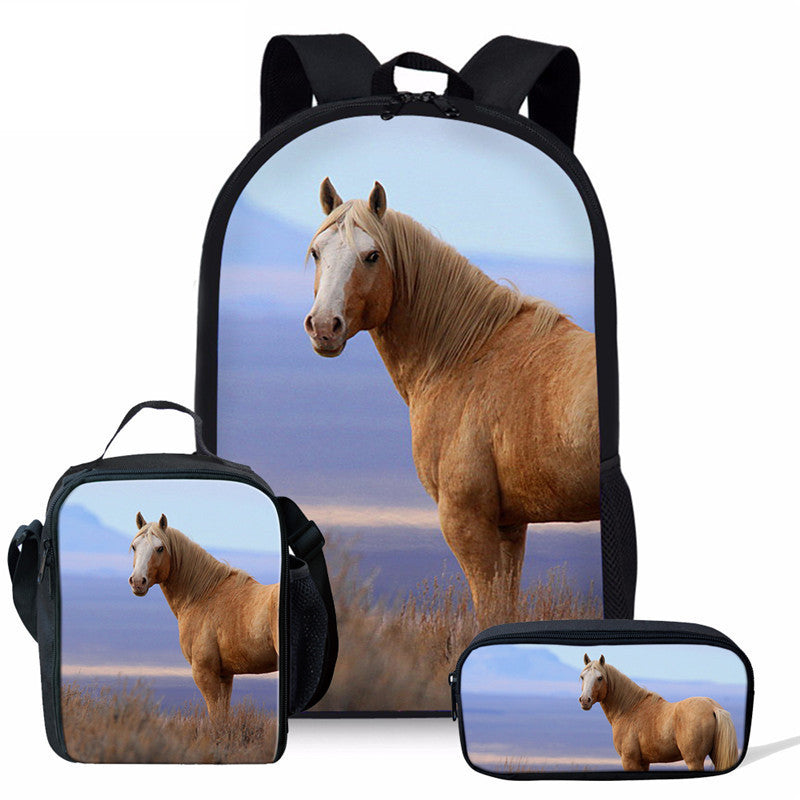 mustang personality student school bag lunch bag