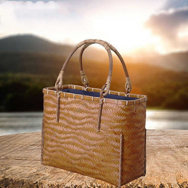 Country Style Ethnic Bamboo Woven Bag